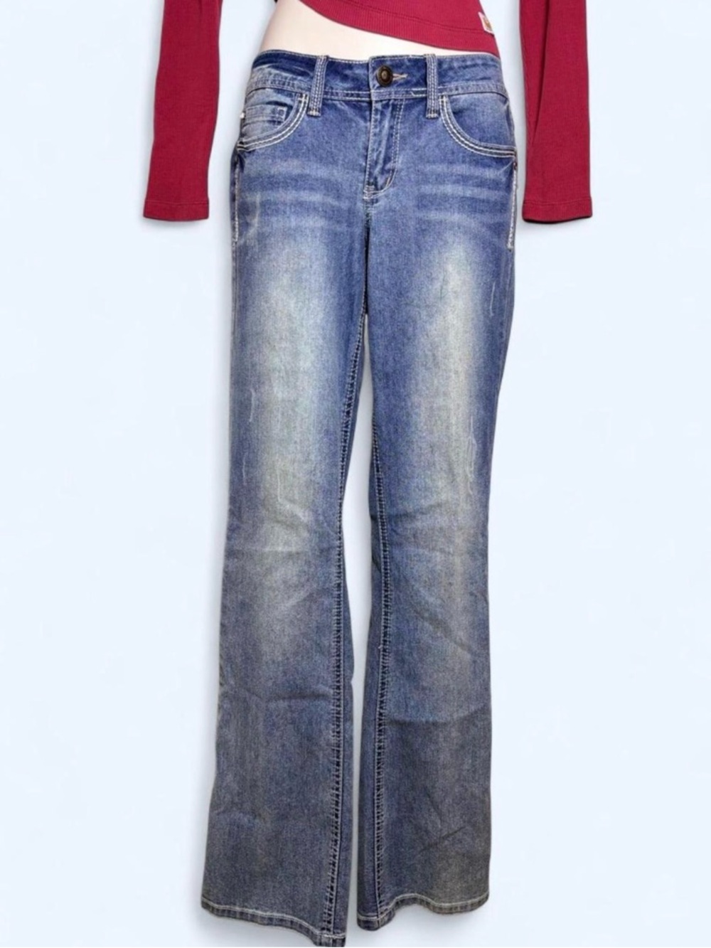 lei Women's Light Blue Faded Bootcut Jeans